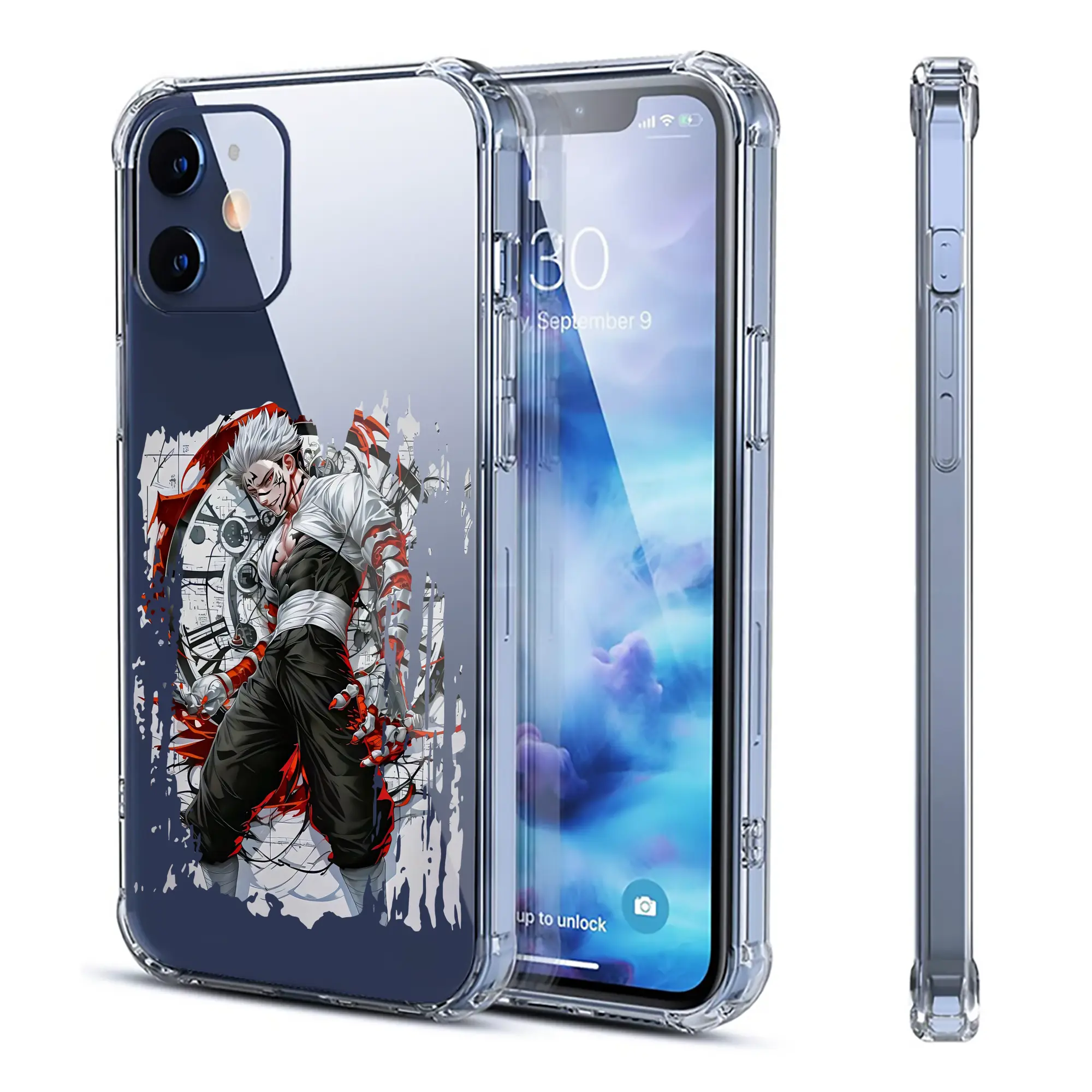 呪術廻戦 グッズ,両面宿儺 - IPhone 12シリーズ対応 ・ 透明スマホケース ・ クリアソフトケース ・ TPU素材 ・ 耐衝撃 ・ 高密着 ・ 防汚 防指紋 ・ 簡単着脱